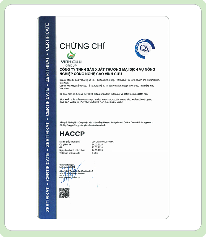 Chứng nhận HACCP
