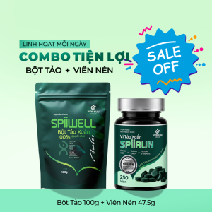 Combo Tiện Lợi gồm bột tảo SPiiWELL và viên tảo SPiiRUN Silver