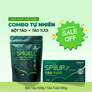 Combo Tự Nhiên gồm bột tảo SPiiWELL và tảo tươi SPiiUP